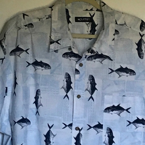 Men's Puritan Short Sleeve Button Front 2XL - Picture 6 of 7